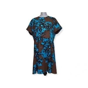 Who What Wear blue floral print midi dress size XXL